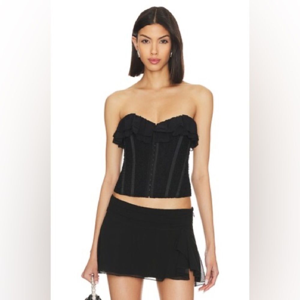 NWT HAH Free People Seams Like a Princess Corset in Noir Black
